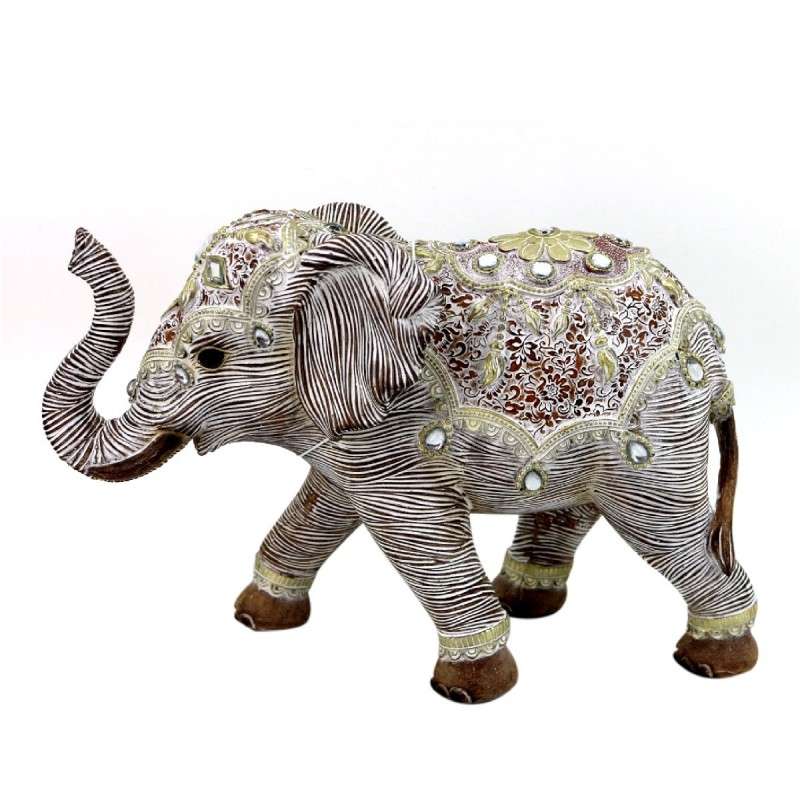 Elefante con adornos plata mediano